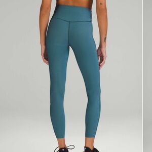Lululemon Base Pace High-Rise Tight 25" Size 2  Ribbed Green‎ Jasper Blue Chill